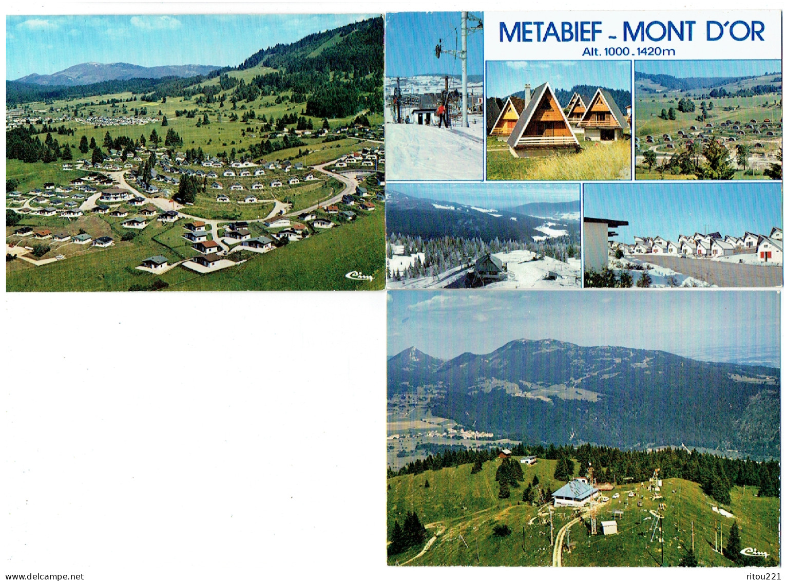 Lot 11 Cpm - 25 - Métabief - Mont D'Or - Doubs - Vue Générale  - MONT MOROND Vaches Chalet BELLEVUE - Autres & Non Classés