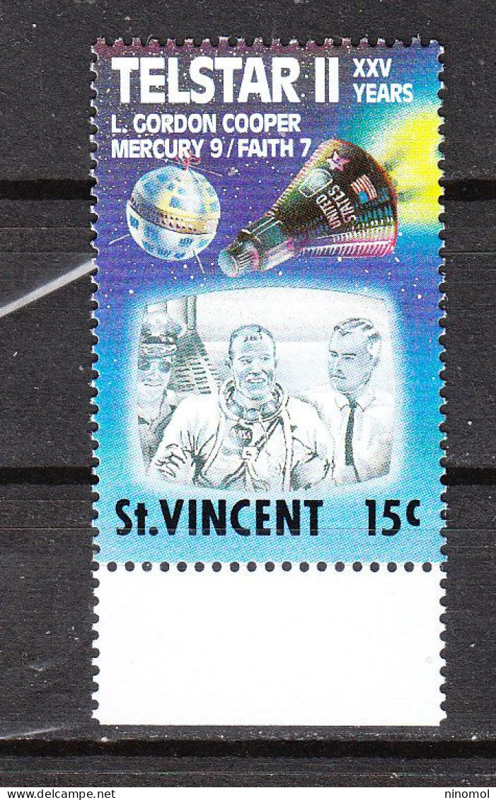 St. Vincent   -  1989. 25^ Anniv. Del Telstar E Volo Spaziale Di Cooper.25th Anniv. Of Telstar And Cooper's Flight. MNH - Nordamerika