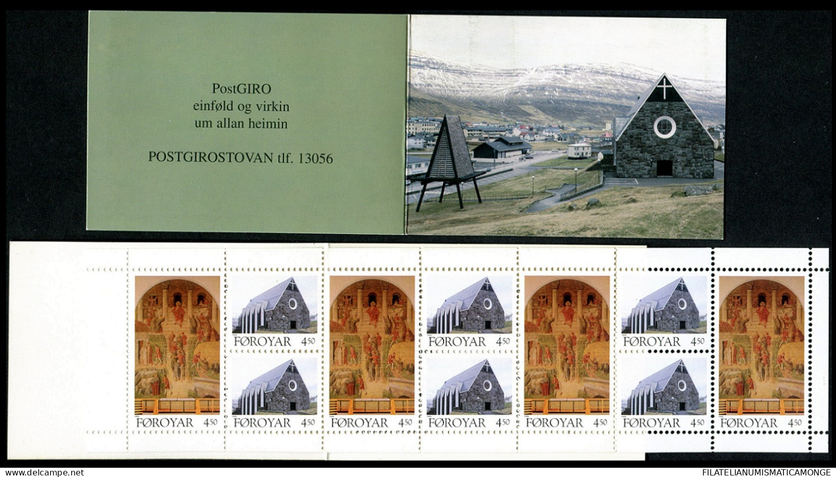 Feroe 1996 Correo 304 C **/MNH Carnet - Iglesia En Klaksvik  - Féroé (Iles)