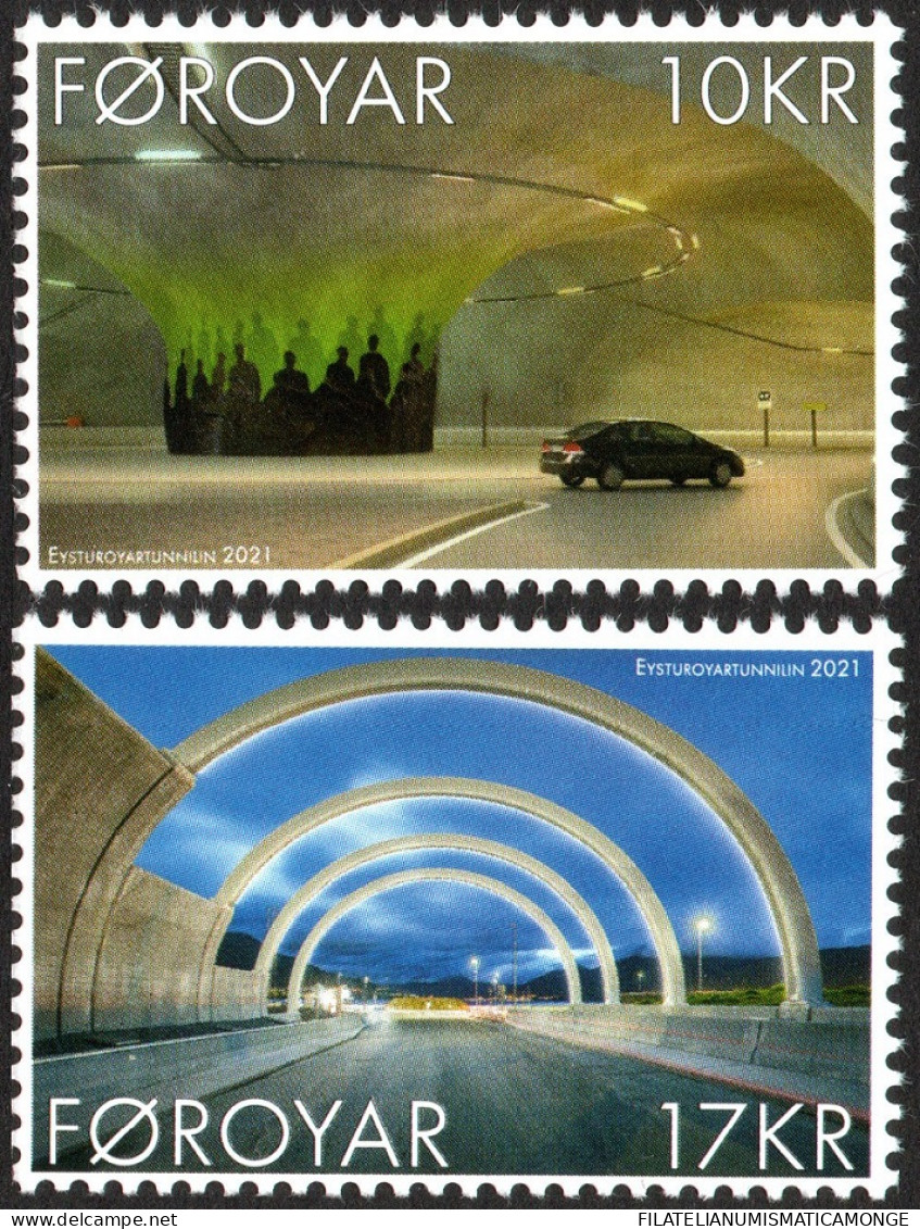 Feroe 2021 Correo 994/95 **/MNH Túnel Eysturoy (2 Sellos)  - Féroé (Iles)