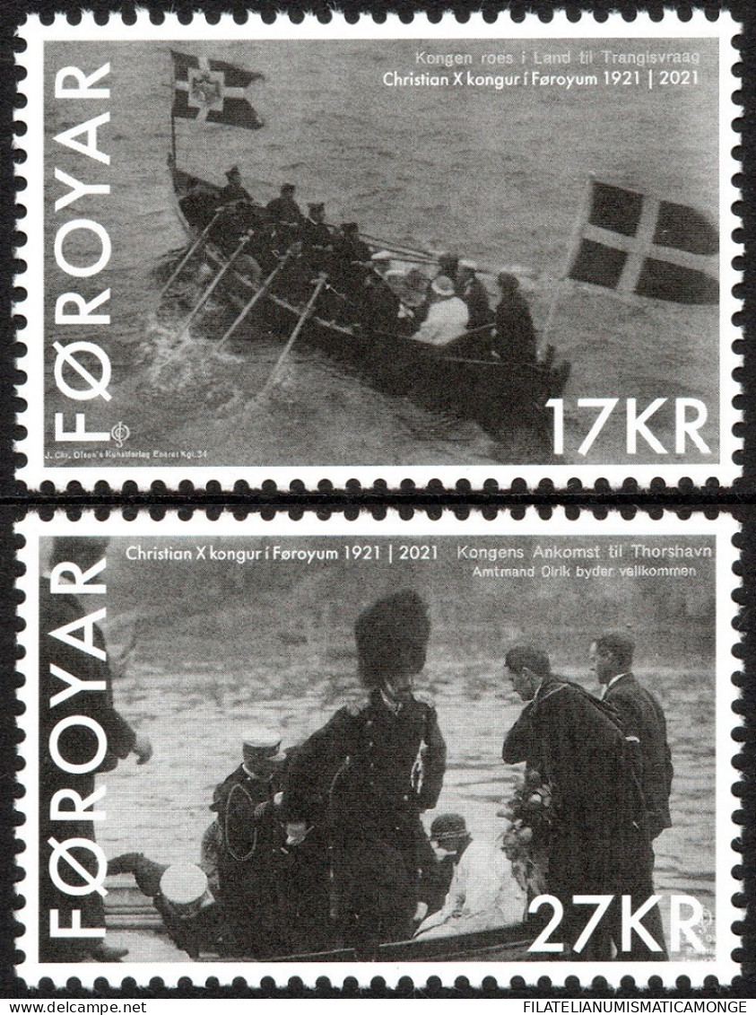 Feroe 2021 Correo 1015/16 **/MNH Centenario De La Visita Del Rey Christian X (2 - Faroe Islands