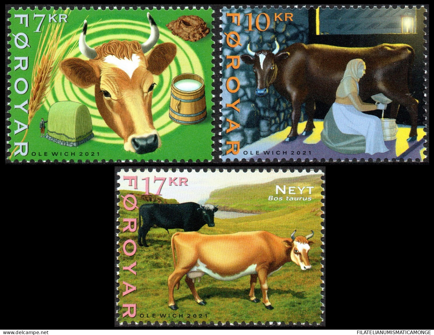 Feroe 2021 Correo 1012/14 **/MNH Ganaderia (3 Sellos)  - Faroe Islands