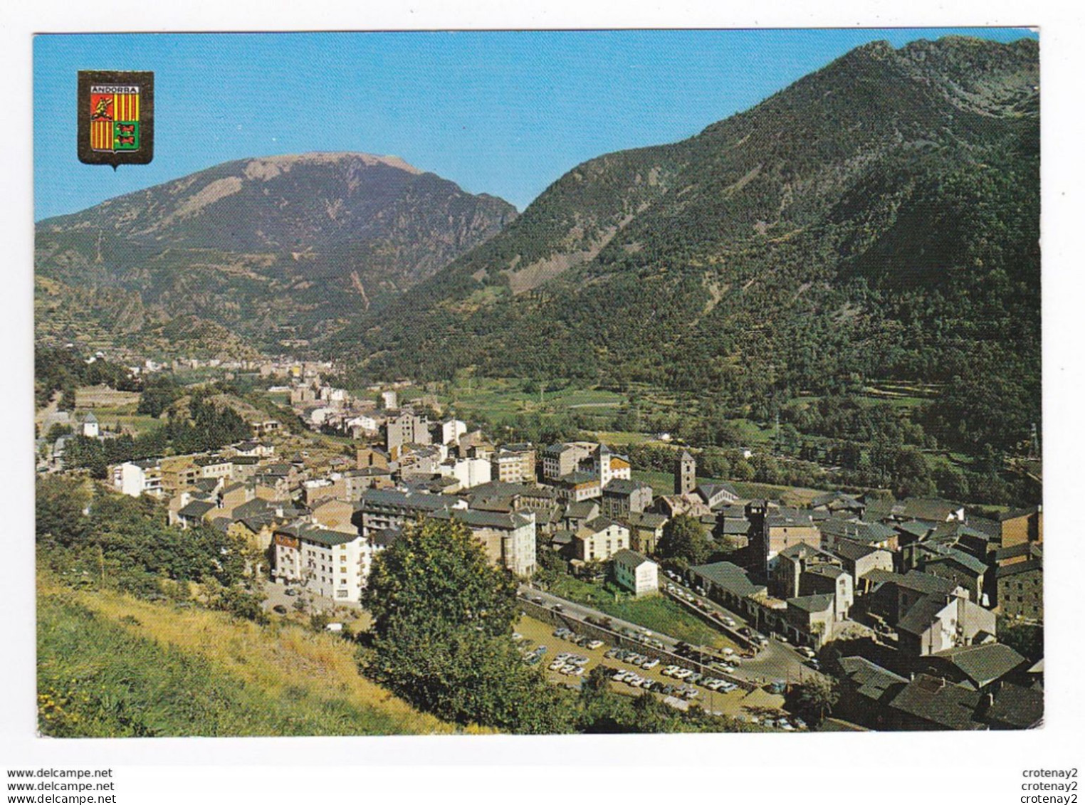 Valls D'Andorra ANDORRE N°478 Andorra La Vella Vue Générale VOIR DOS Et Timbre En 1971 - Andorra