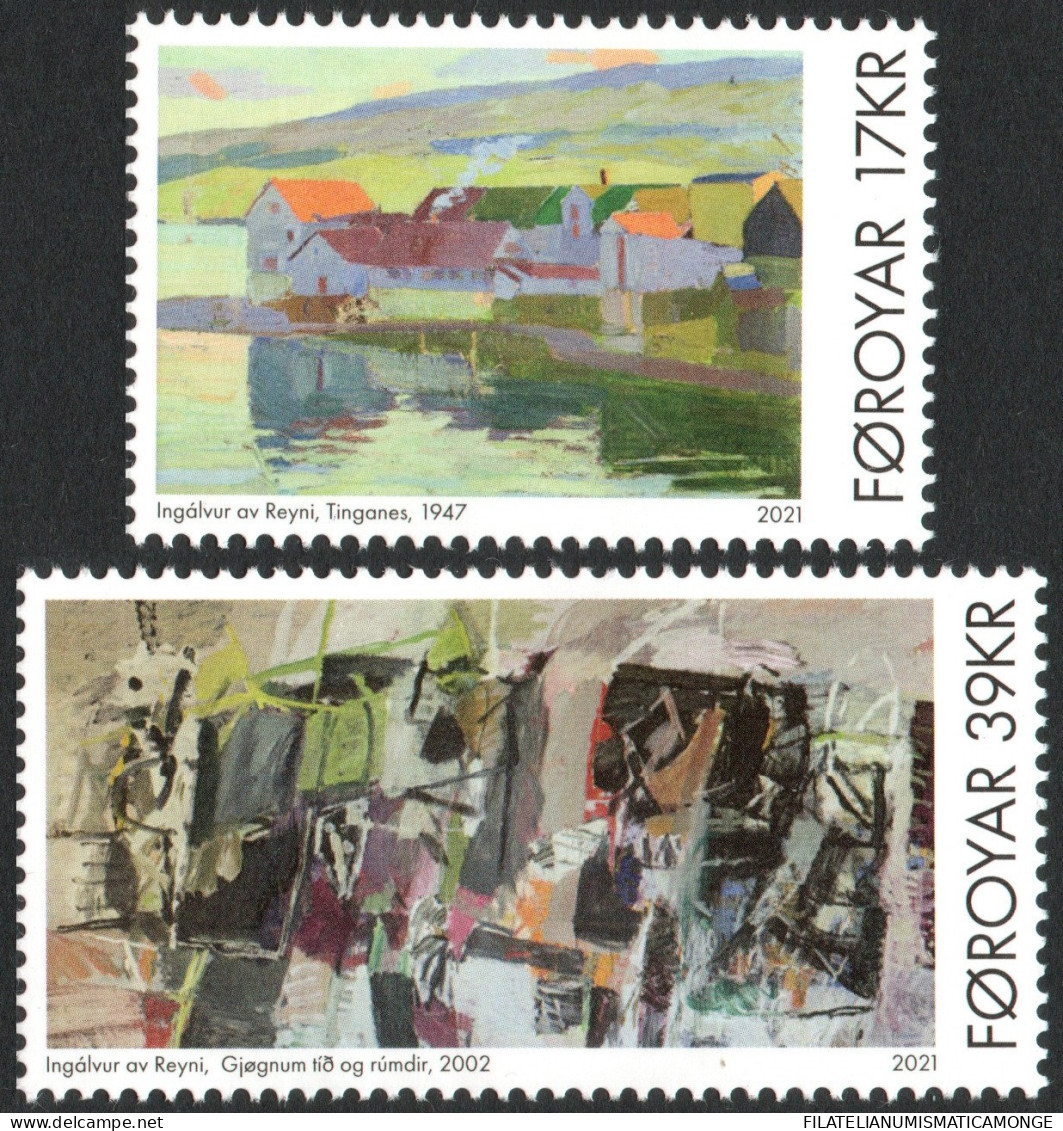 Feroe 2021 Correo 1020/21 **/MNH Pintura : Ingálvur Av Reyni (2 Sellos)  - Féroé (Iles)