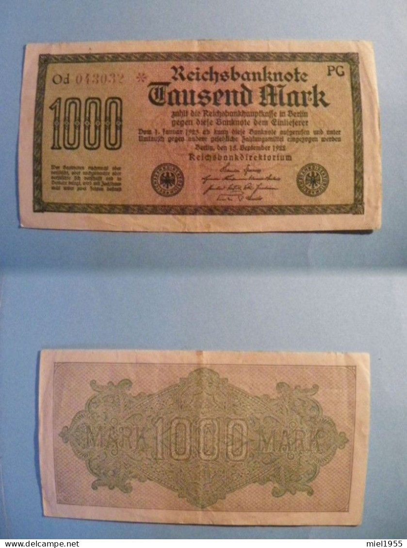 Reichbanknote 1923 Tausend Mark 1000 Mark - 1000 Mark