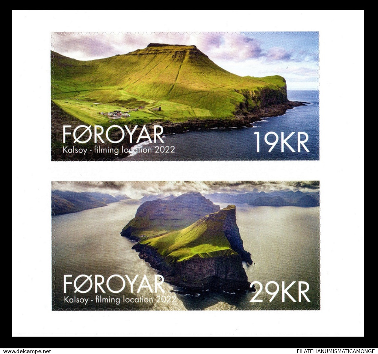 Feroe 2022 Correo 1031/32 **/MNH Localizaciones De Cine. La Isla De Kalsoy (2 S - Isole Faroer