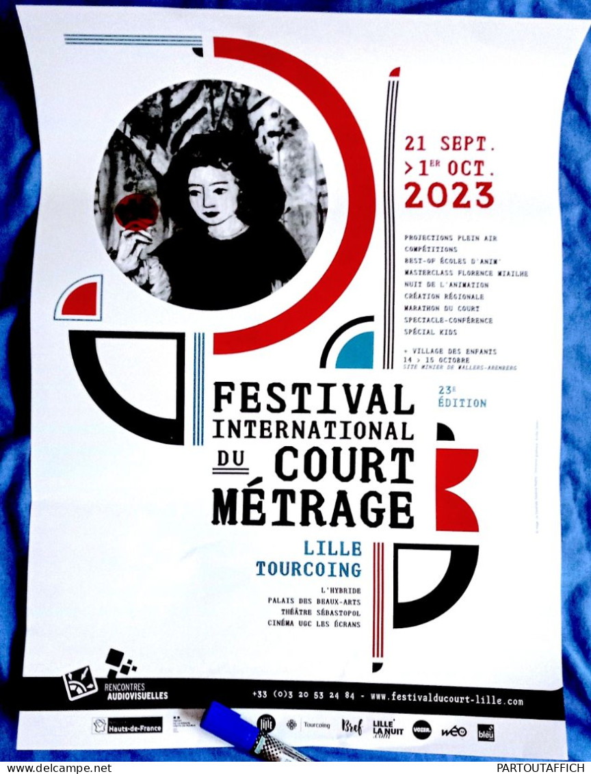 Affiche Originale FESTIVAL INTERNATIONAL DU COURT METRAGE LILLE 40x60 2023 - Affiches