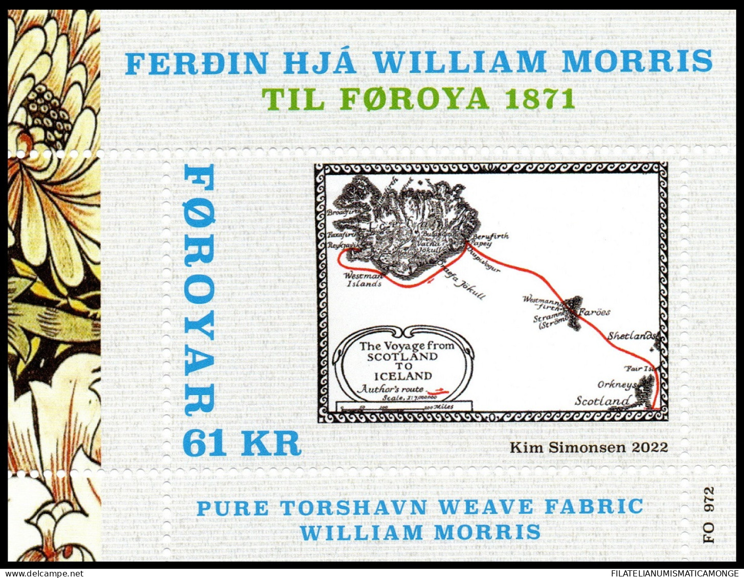 Feroe 2022 Correo 1033 HB **/MNH Expedición De William Morries 1871 - HB  - Faroe Islands