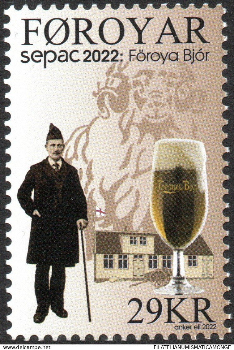 Feroe 2022 Correo 1040 **/MNH SEPAC 2022 - Bebidas Locales   - Färöer Inseln