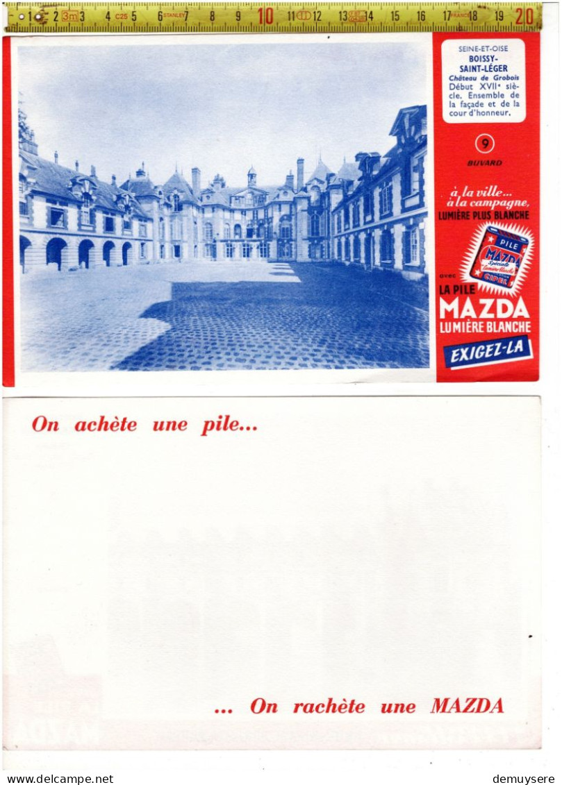 SOLDE 2003 -  PILE MAZDA - BOISSY SAINT LEGER CHATEAU DE GROBOIS  - BUVARD - Advertising
