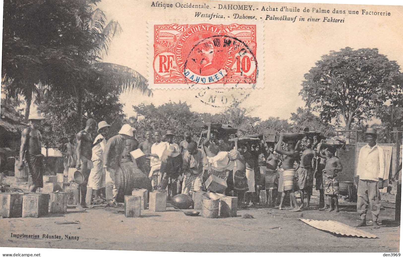 Afrique Occidentale - DAHOMEY - Achat D'huile De Palme Dans Une Factorerie - Palmölkauf - Voyagé 1912 (2 Scans) - Dahomey