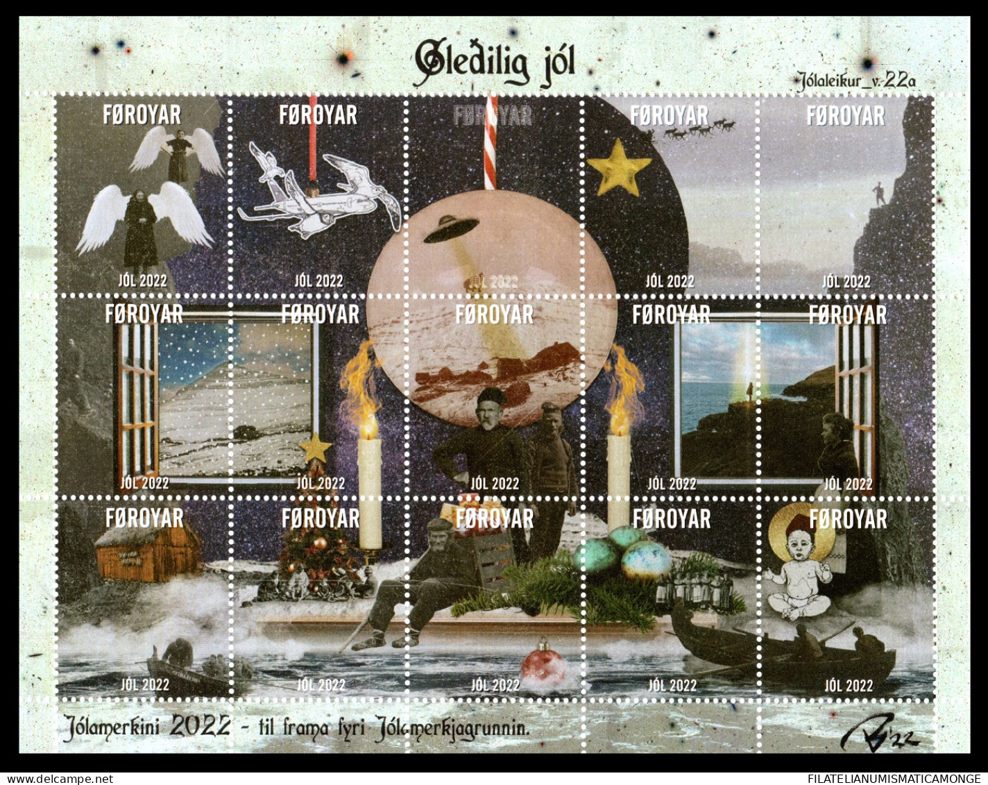 Feroe 2022 Correo Z2210 HB **/MNH Navidad Charity  - MH  - Isole Faroer