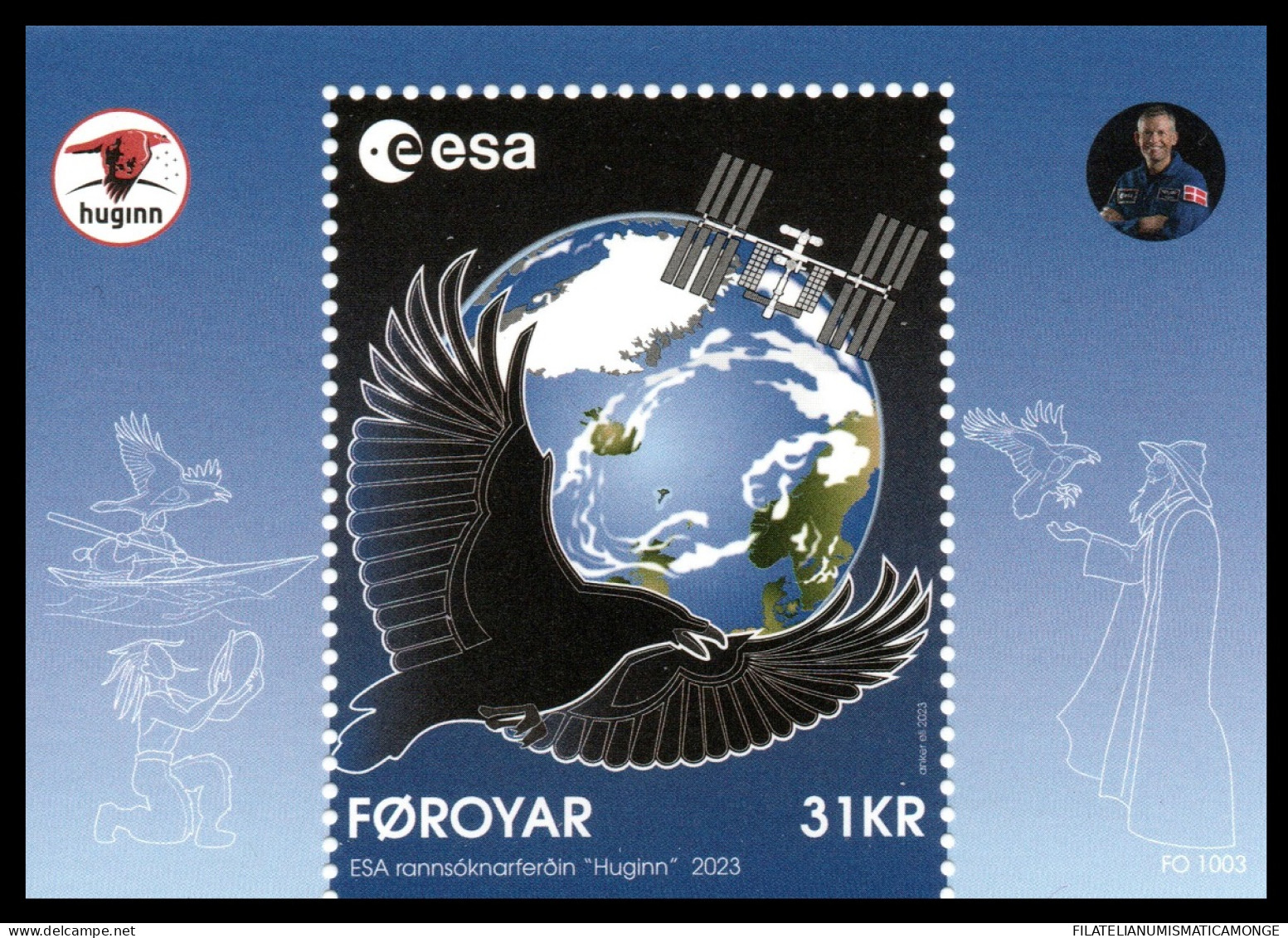 Feroe 2023 Correo 1067 HB **/MNH Misión Espacial Huginn - HB - Féroé (Iles)