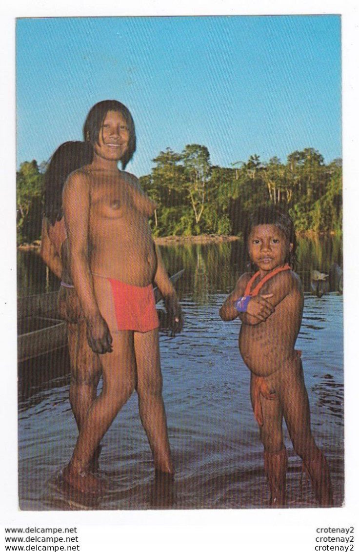 Guyane Française HAUT ITANY Jeune Femme Indienne Wayana Aux Seins Nus & Enfant En 1972 Edit Des Caraïbes G. Delabergerie - Autres & Non Classés