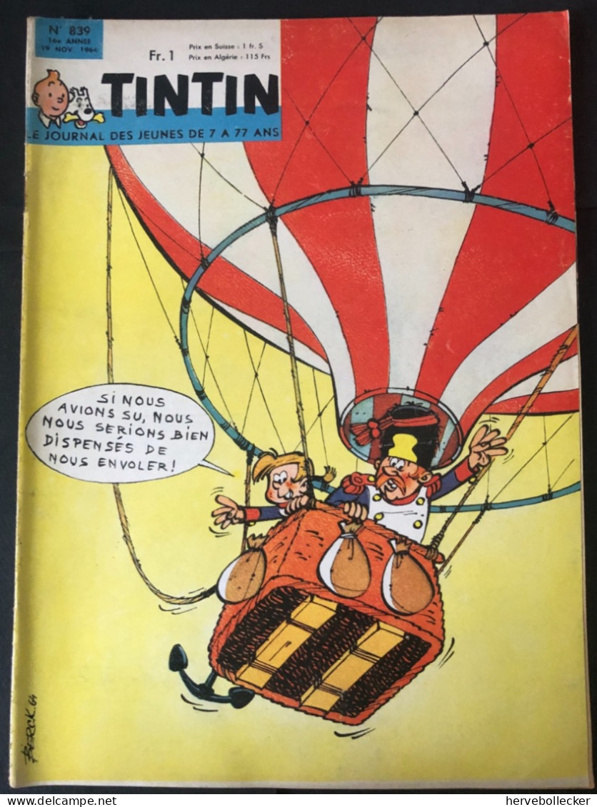 TINTIN Le Journal Des Jeunes N° 839  - 1964 - Tintin