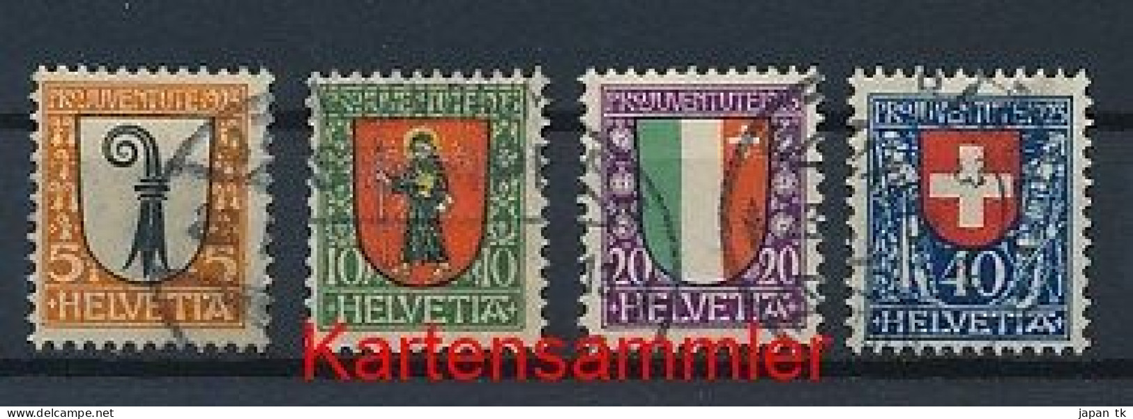 SCHWEIZ Mi. Nr. 185-188 „Pro Juventute“: Wappen - Siehe Scan - Used - Oblitérés