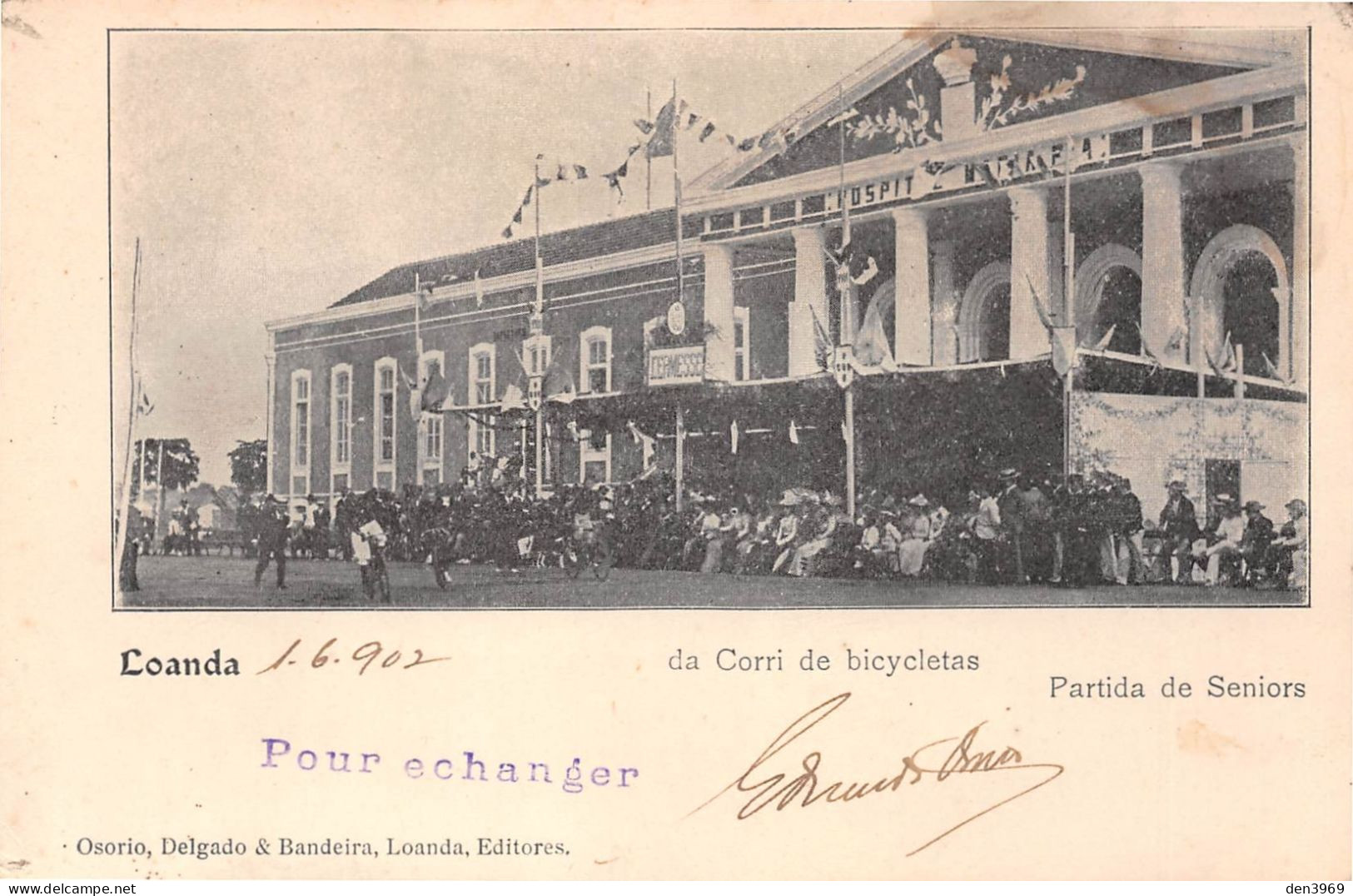 Afrique - Angola - LOANDA - Da Corri De Bicycletas - Course De Vélos - Partida De Seniors - Voyagé 1902 (2 Scans) - Angola