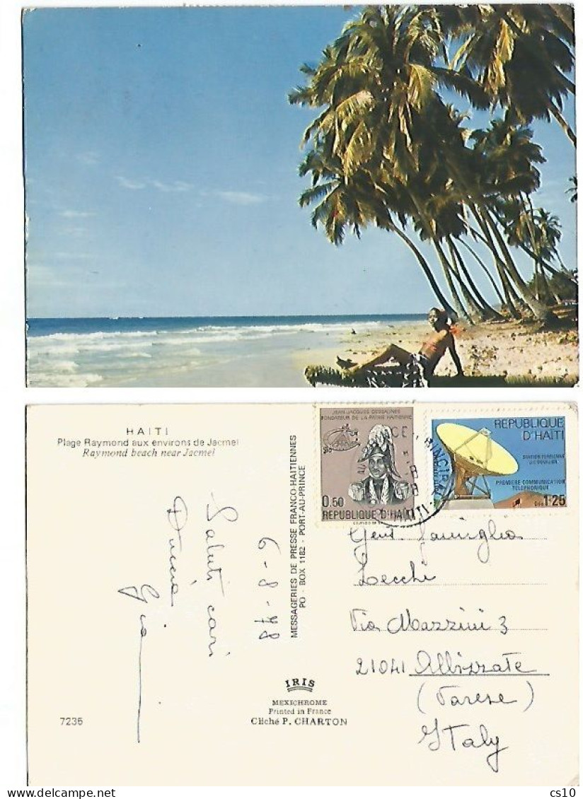 Hiati Plage Raymond Prés Jacmel Color Pcard 6aug1978 Avec 2 Timbres - Haiti