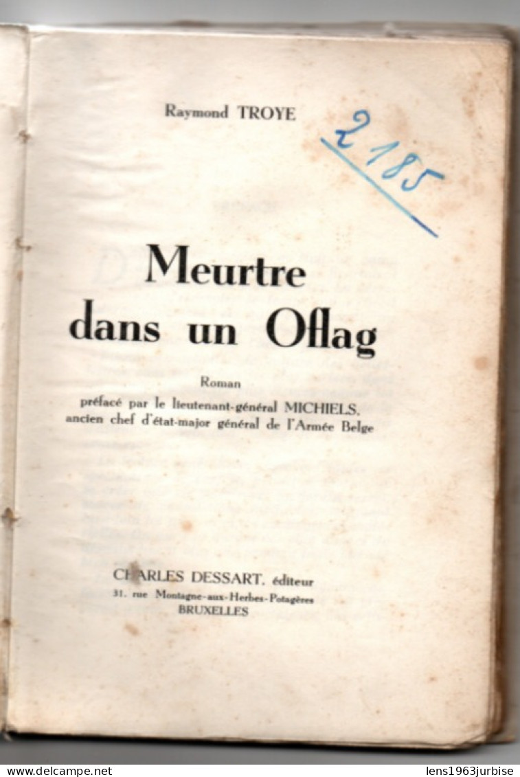 Meurtre Dans Un Oflag , Raymond Troye , (1946 ) Trace D'usage 1 Cachet De Bibliothèque - Otros & Sin Clasificación