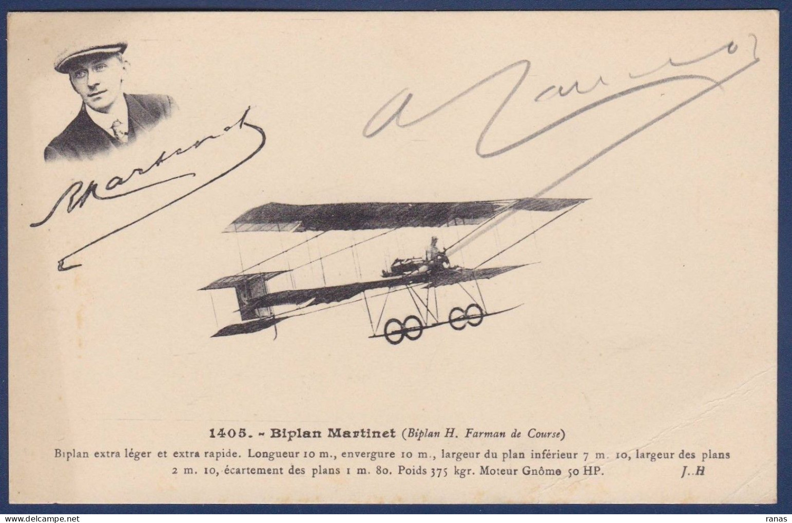 CPA Aviation Autographe Signature De Martinet Pilote Aviateur - Aviateurs & Astronautes