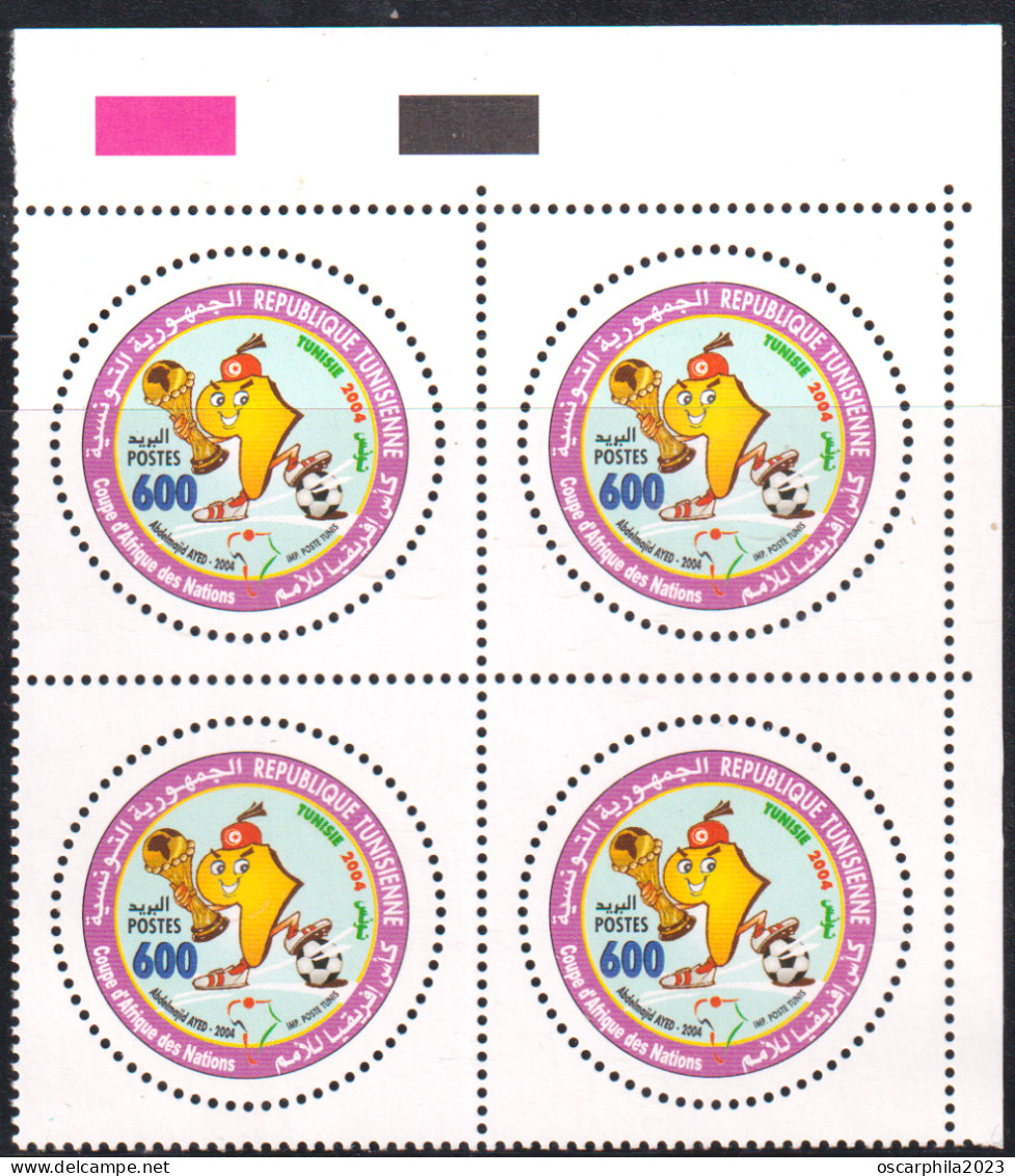 2004 -Tunisie/ Y&T -1507 -Coupe D'Afrique Des Nations De Football 2004  Bloc De 4 V-  / MNH***** - Copa Africana De Naciones