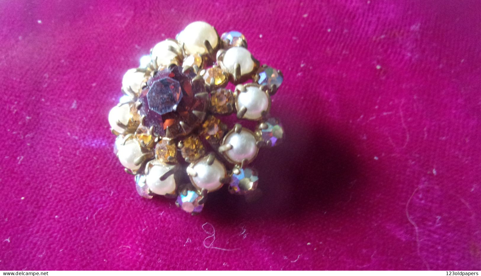 ANCIENNE BROCHE BRILLANT  PERLE ... - Spille