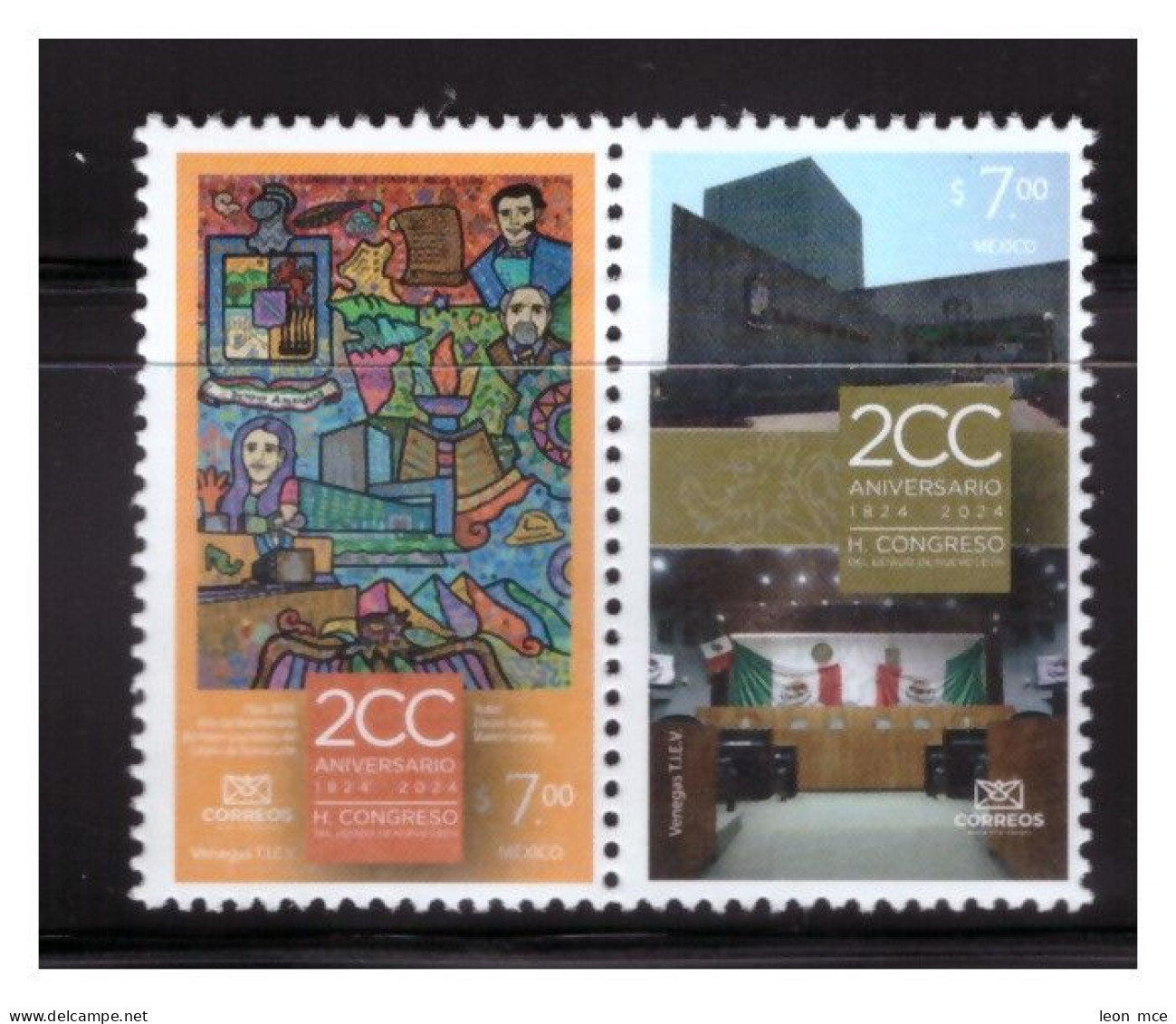 2024 MÉXICO Bicentenario Poder Legislativo, Estado Nuevo León, PAR MNH Legislative Power Of The State Of Nuevo León - Mexique