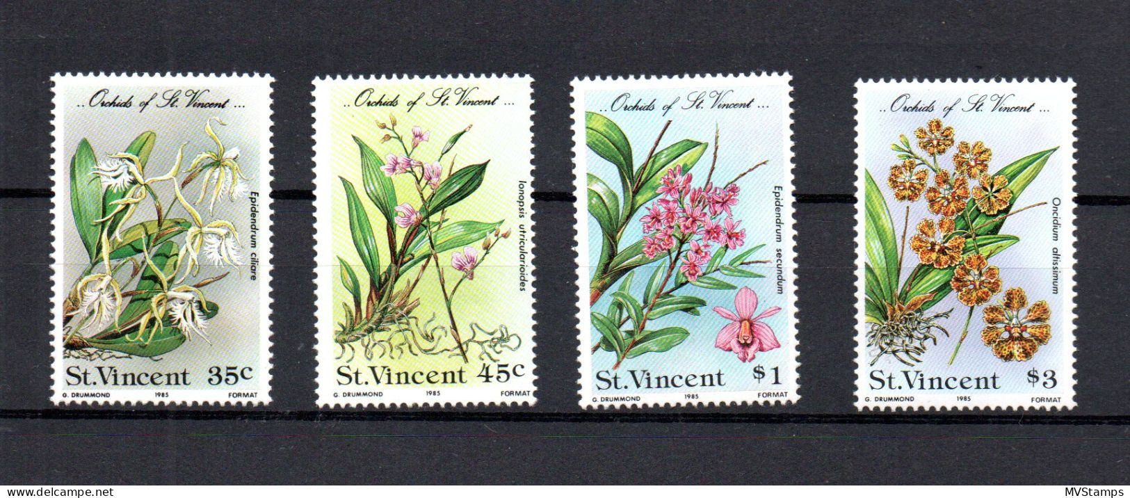 St Vincent 1985 Set Orchids/plants/flora Stamps (Michel 786/89) Nice MNH - St.Vincent (1979-...)