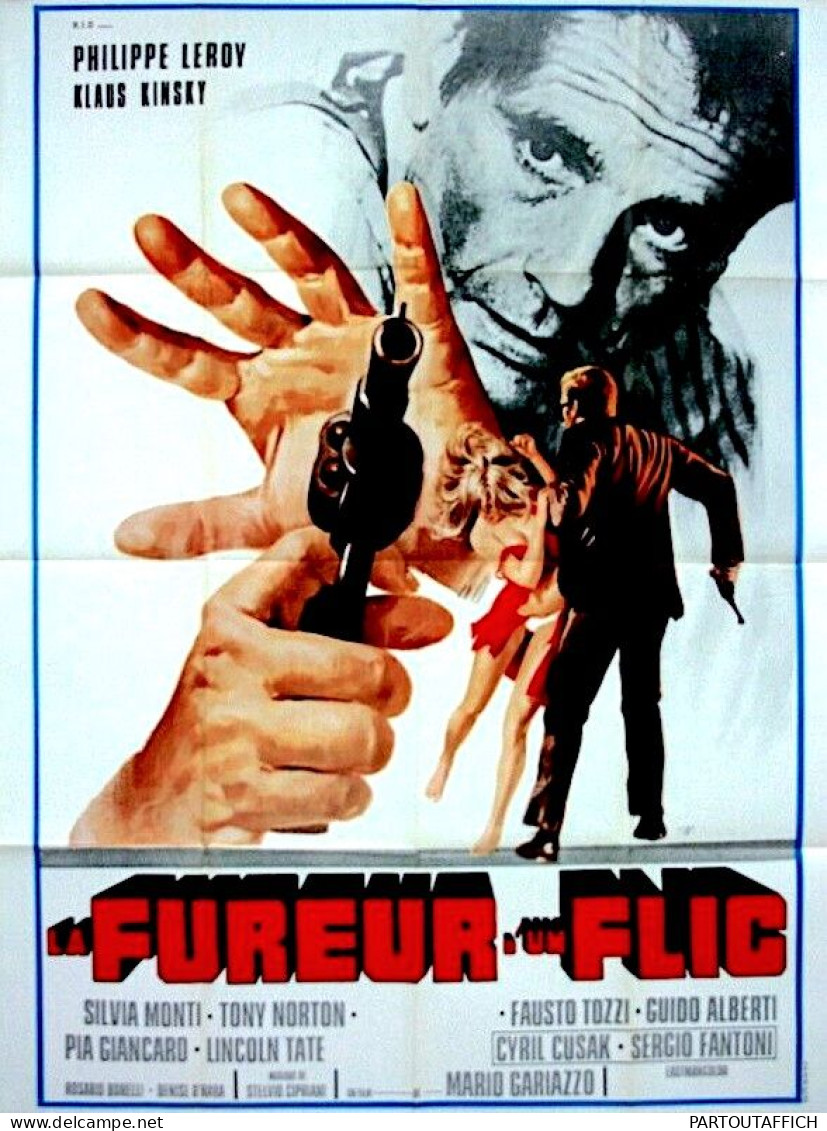 Affiche Orig Ciné LA FUREUR D'UN FLIC (MANO SPIETATA DELLA LEGGE) Klaus KINSKI Philippe LEROY 160X120 1973 - Afiches & Pósters