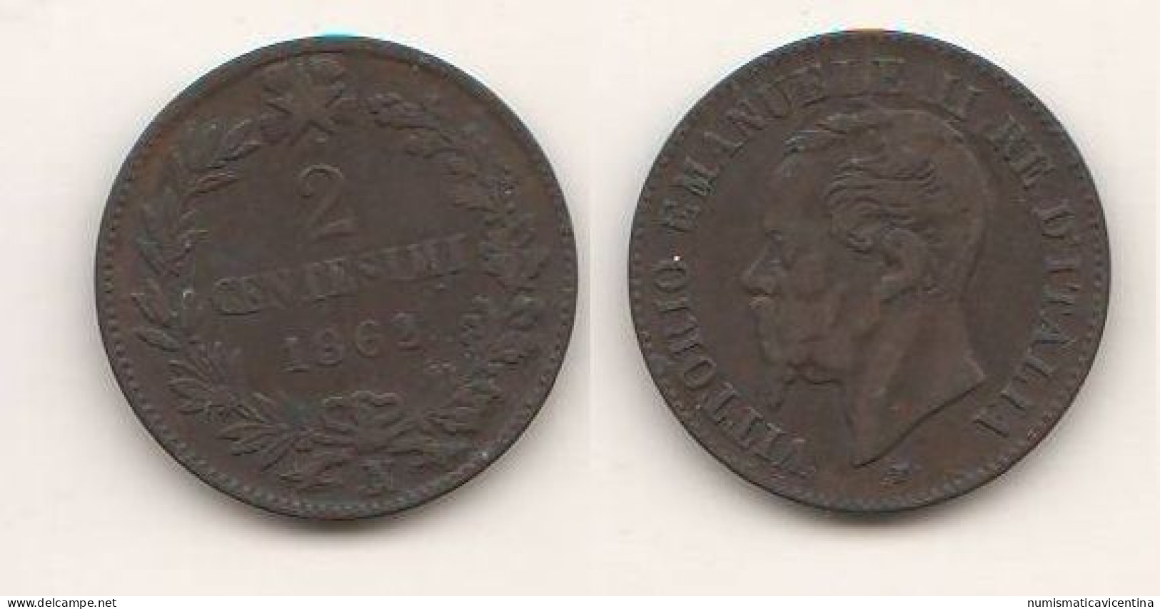 Italie 2 Centesimi Cents 1862 Italy Italia Regno Naples Mint Copper Coin - 1861-1878 : Victor Emmanuel II.