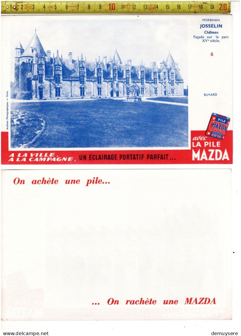 SOLDE 2003 -  PILE MAZDA - MORBIHAN JOSSELIN   CHATEAU   - BUVARD - Advertising