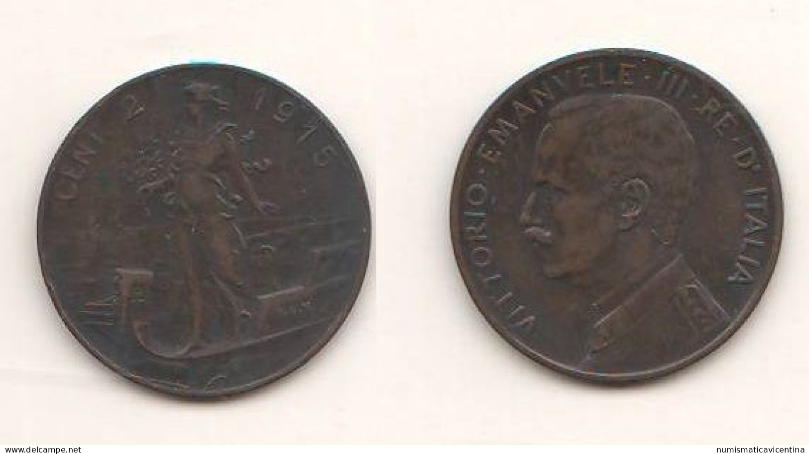 Italie 2 Centesimi Cents 1915 Italy Italia Regno Roma Mint Copper Coin - 1878-1900 : Umberto I