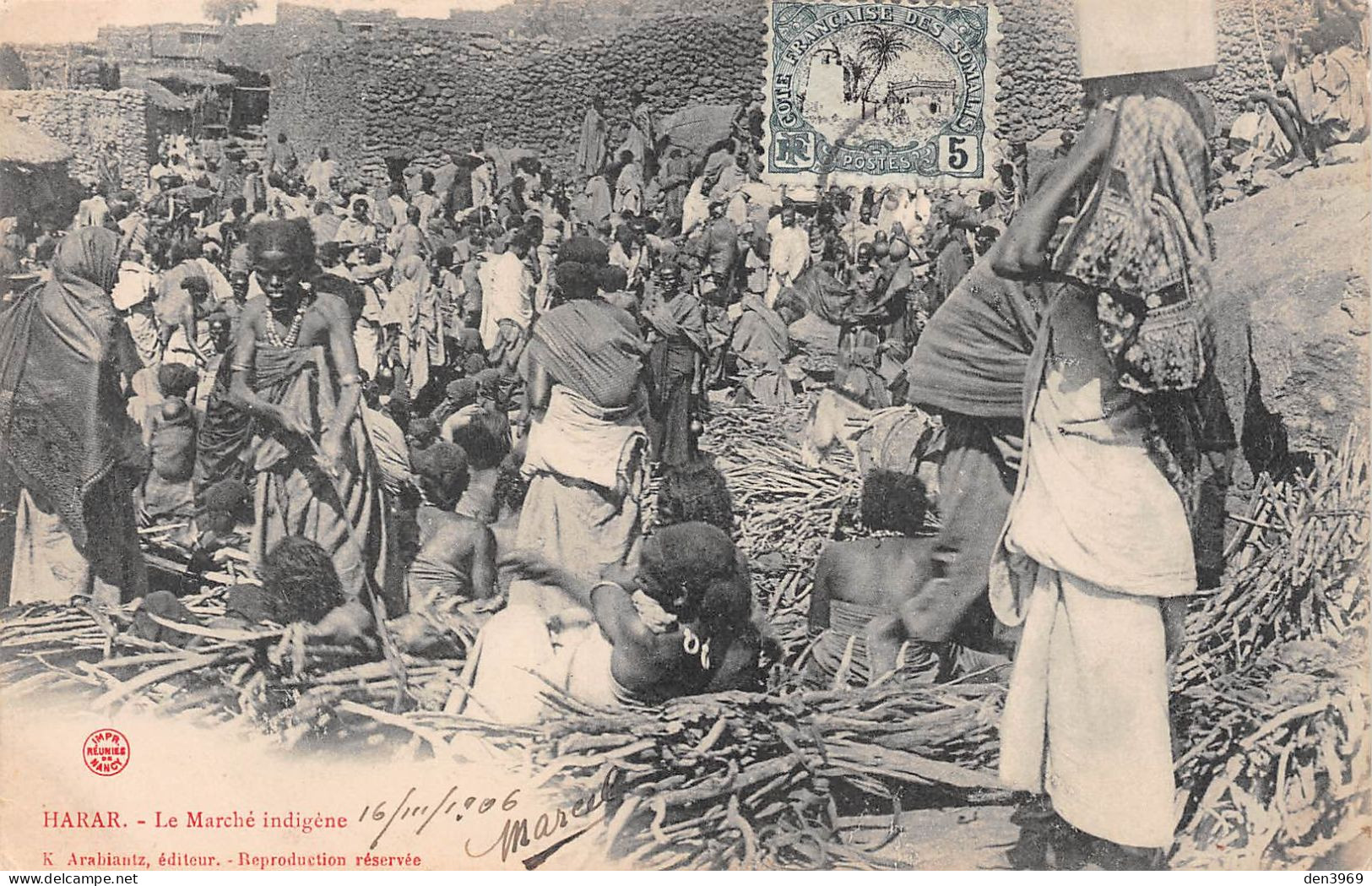 Afrique - Ethiopie - HARAR - Le Marché Indigène - Précurseur Voyagé 1966 (2 Scans) - Ethiopië