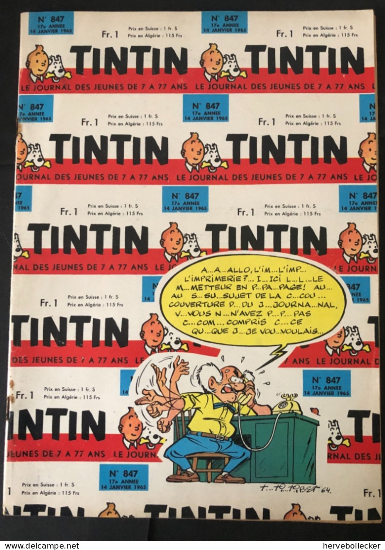 TINTIN Le Journal Des Jeunes N° 847  - 1965 - Tintin
