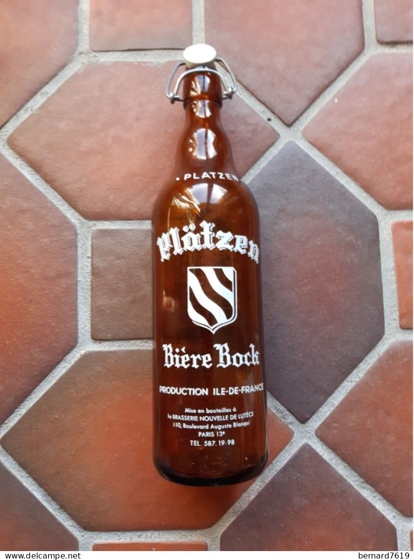 Bouteille De Biere-  100 Cl  - Platzen  Biere Bock - 75013  Paris   - ,110 Boulevard Auguste Blanqui - Beer