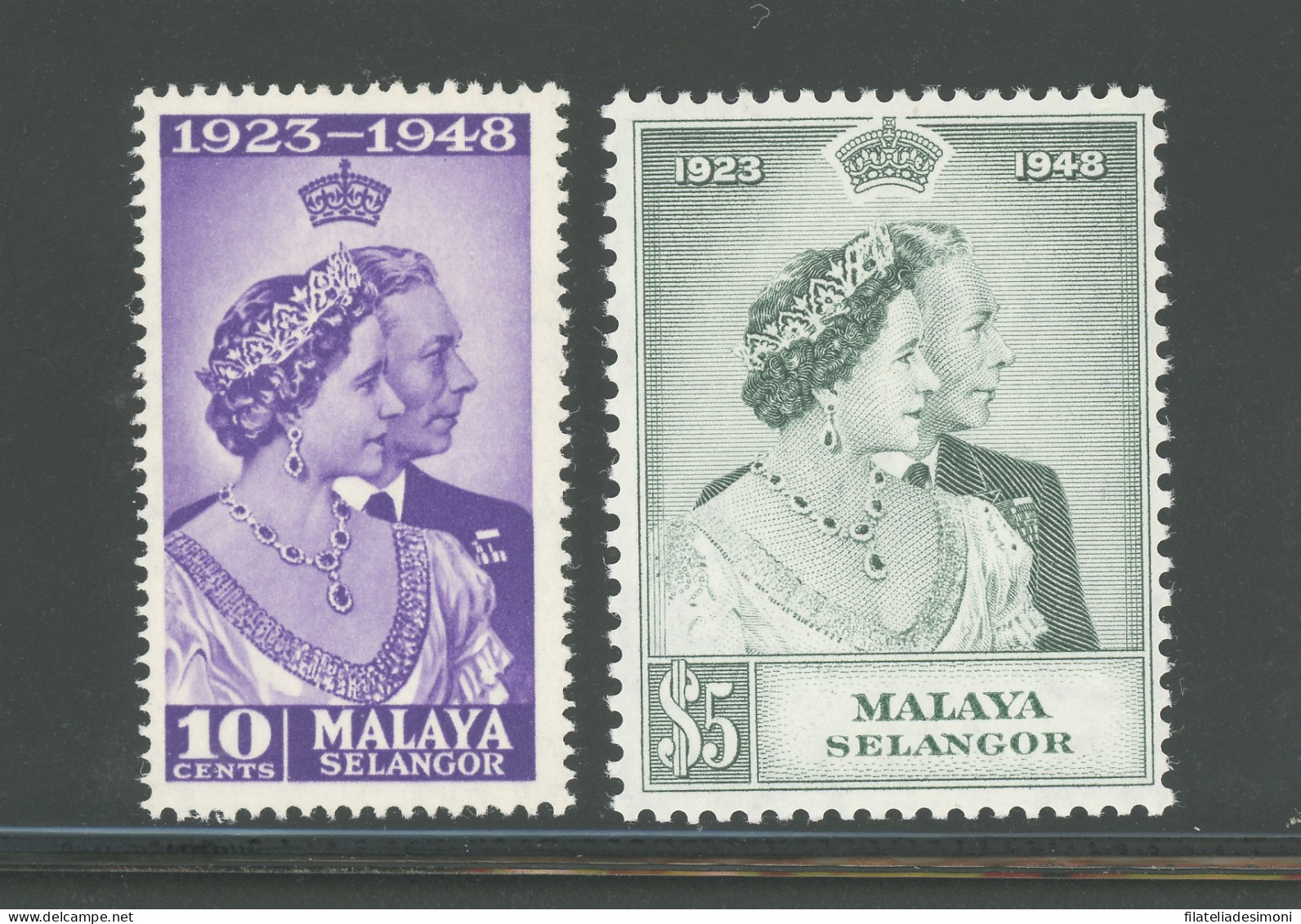 1948 Malaysian States - Selangor - Royal Silver Wedding - Stanley Gibbons N. 48-49 - Serie Di 2 Valori - MNH** - Sonstige & Ohne Zuordnung
