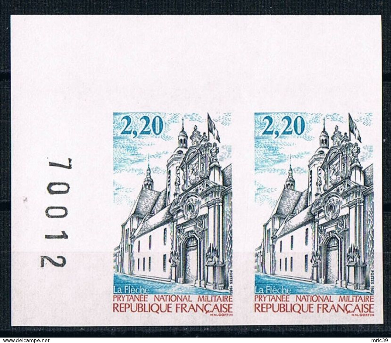 France 1987 N° 2479 Paire  Non Dentelé  IMP  Neuf MNH **  Prytanée National Militaire à La Flèche - 1981-1990