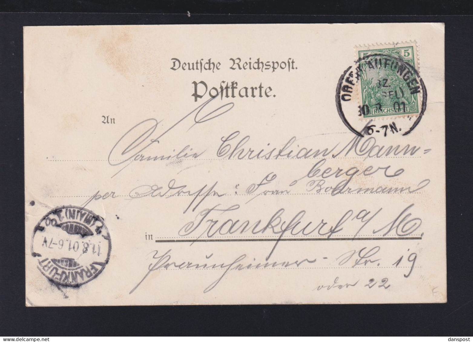 Dt. Reich AK Oberkaufungen 1901 - Kassel