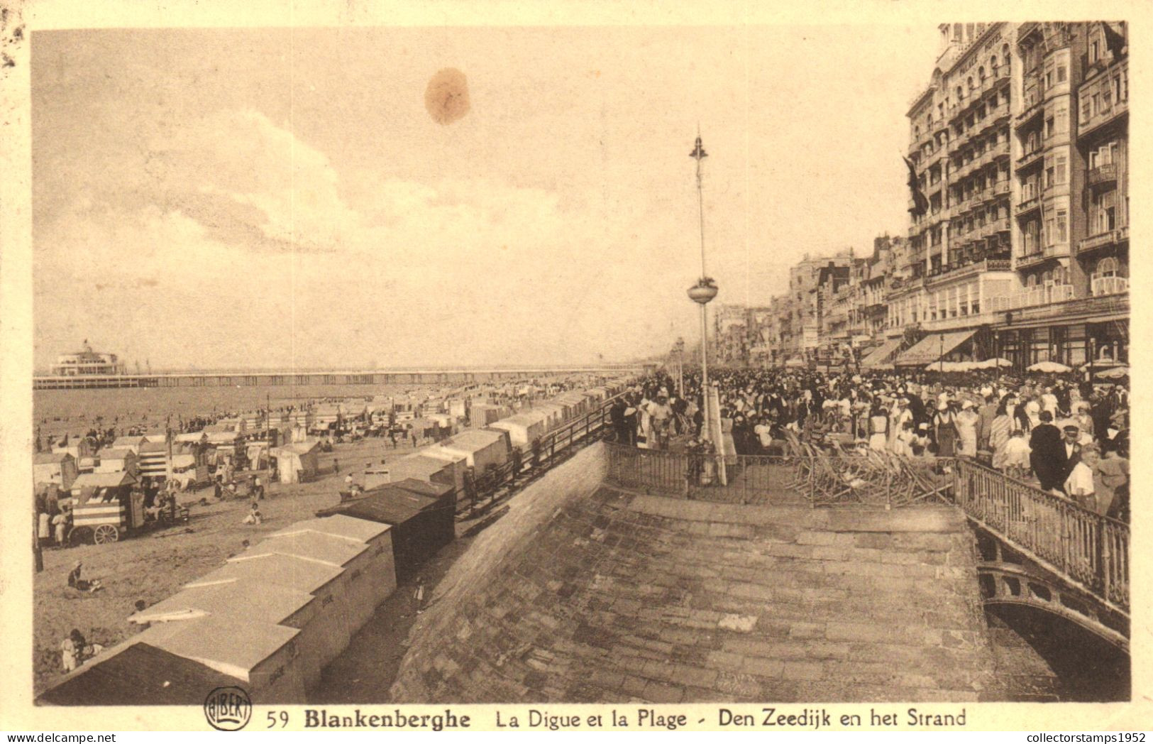 BLANKENBERGE, WEST FLANDERS, BEACH, ARCHITECTURE, SHIP, UMBRELLA, BELGIUM, POSTCARD - Blankenberge