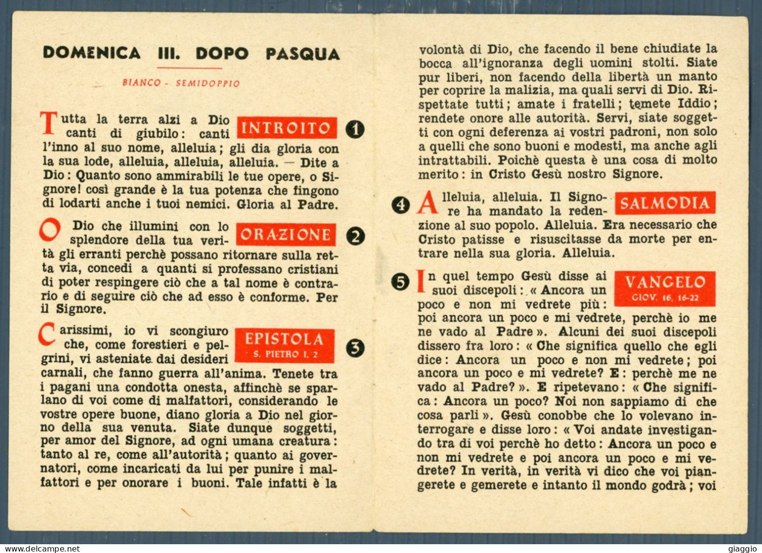 °°° Santino N. 9073 - Domenica Iii. Dopo Pasqua °°° - Religion & Esotérisme