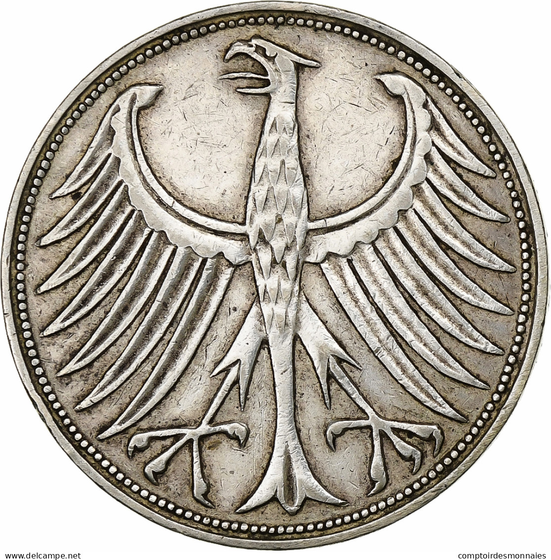 République Fédérale Allemande, 5 Mark, 1951, Stuttgart, Argent, SUP, KM:112.1 - 5 Mark