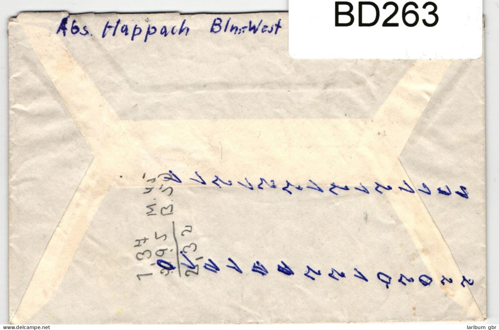 Bund 227 Auf Brief Gelaufener FDC, Eckrandstück #BD263 - Other & Unclassified