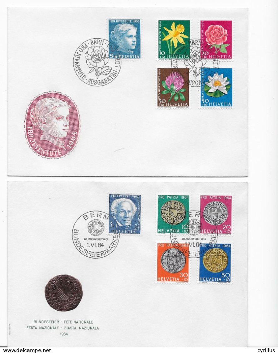 Suisse FDC 1964 - 2 Enveloppes - FDC
