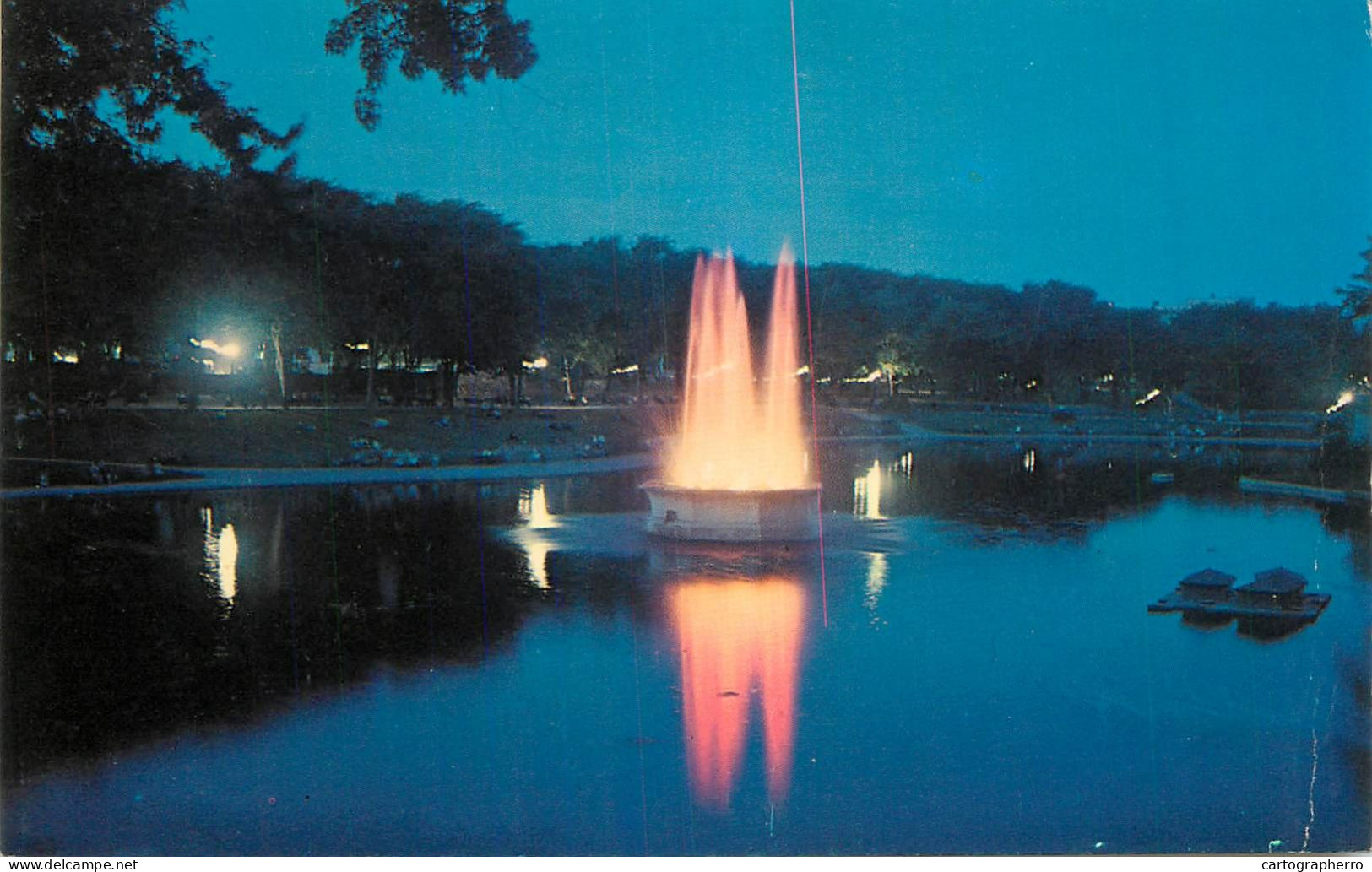 Canada Montreal Lafontaine Park Multi-coloured Illuminated Fountain - Montreal