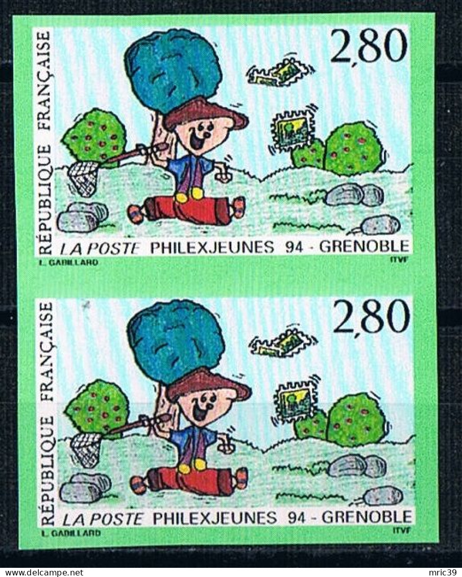 France 1994 N° 2877 Paire  Non Dentelé  IMP  Neuf MNH **  Philexjeunes - 1991-2000