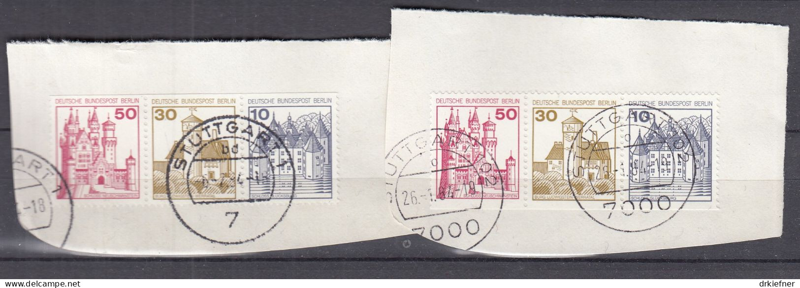 BERLIN  W 63 + W 64, Gestempelt Auf Briefstück, Burgen Und Schlösser, 1977 - Carnets