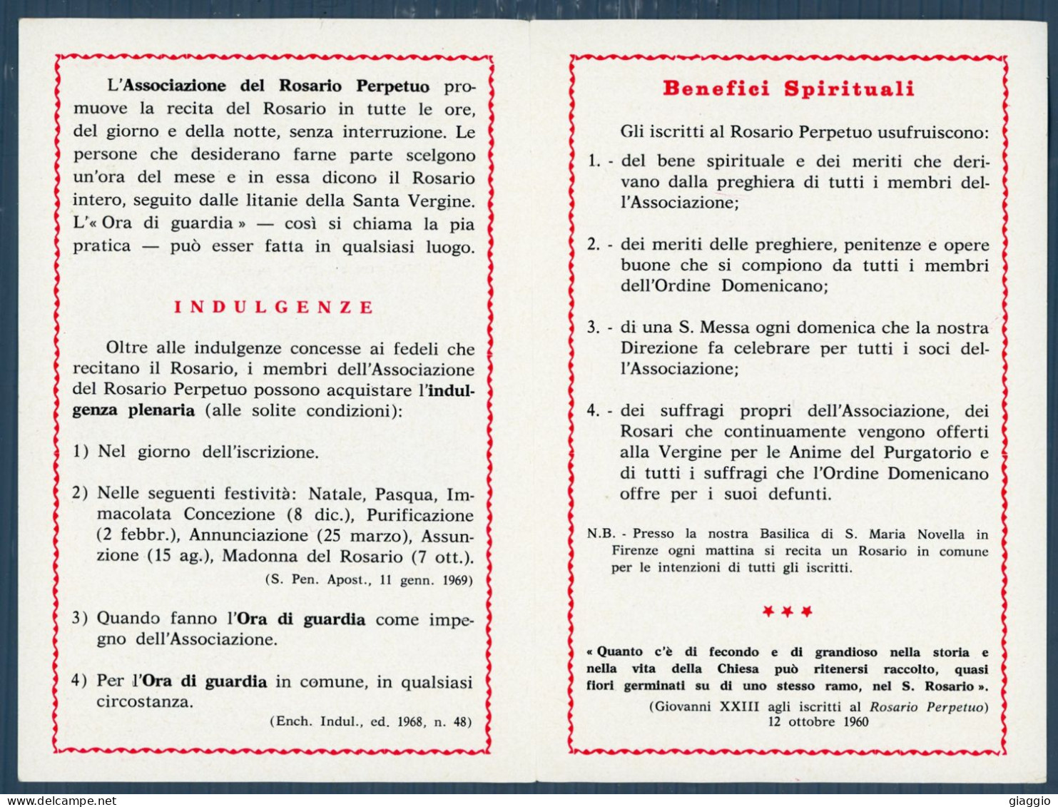 °°° Santino N. 9074 - Associazione Del Rosario °°° - Religion & Esotericism