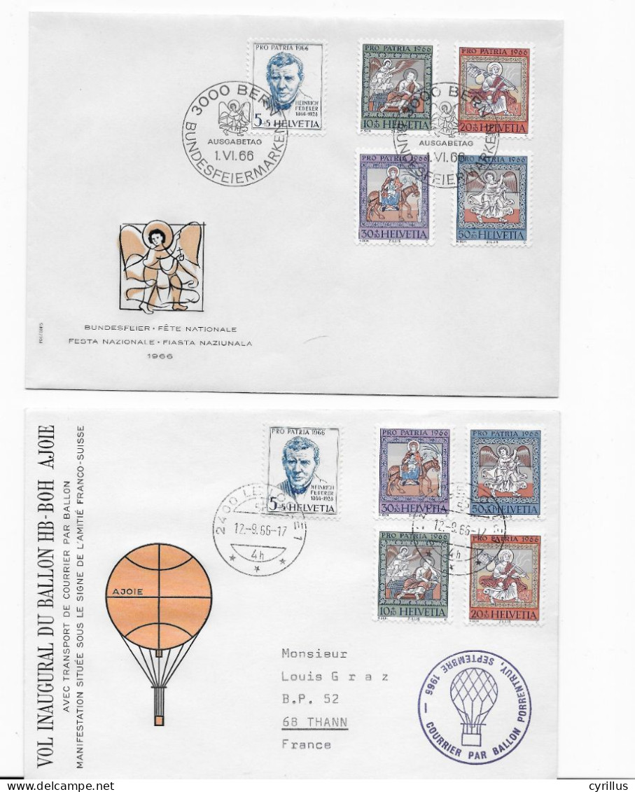 Suisse FDC 1966 - 2 Enveloppes - FDC