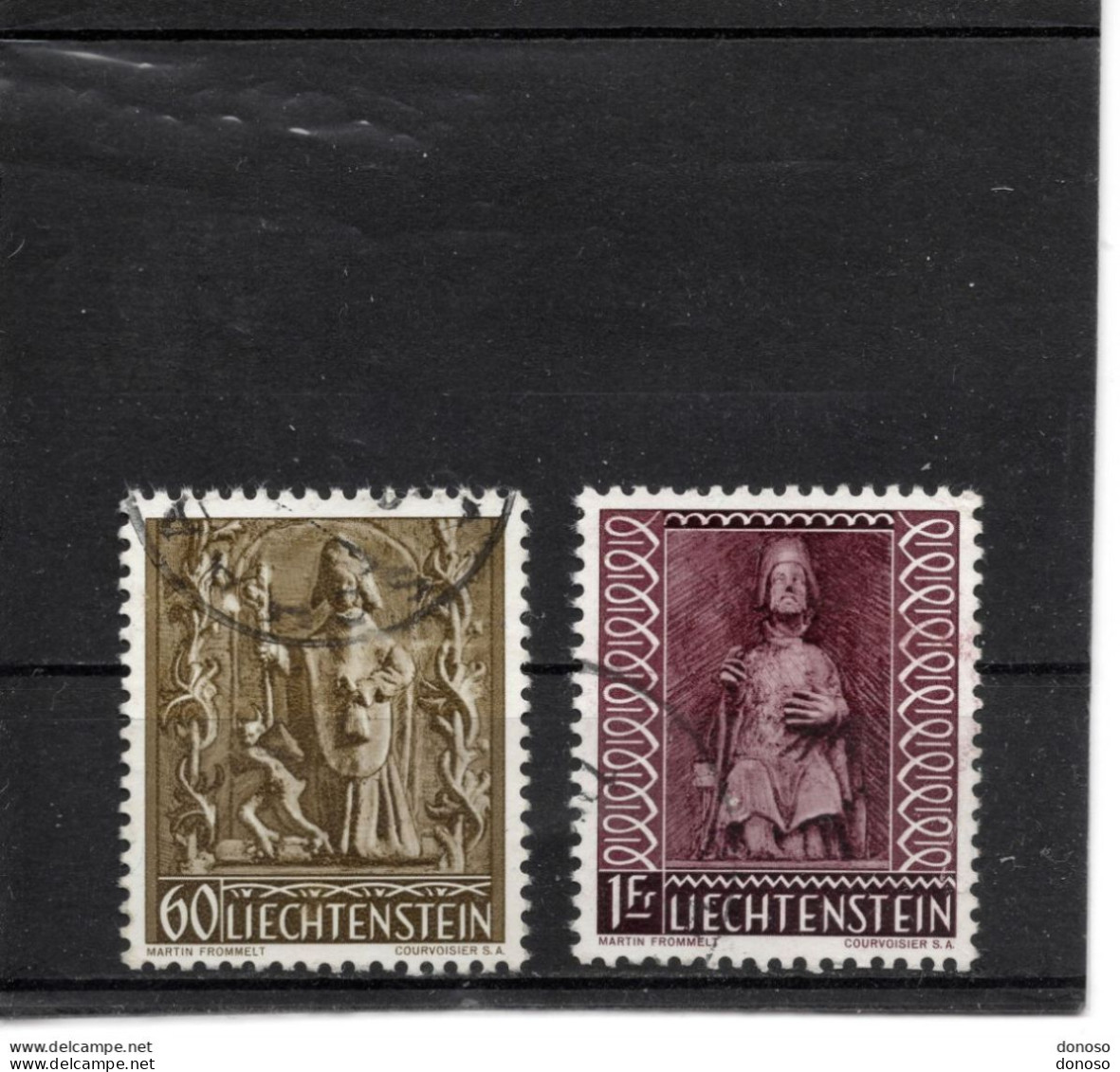 LIECHTENSTEIN 1959 Noël, Ornements De Cloches  Yvert 351-352 Oblitéré, Cote :11 Euros - Used Stamps