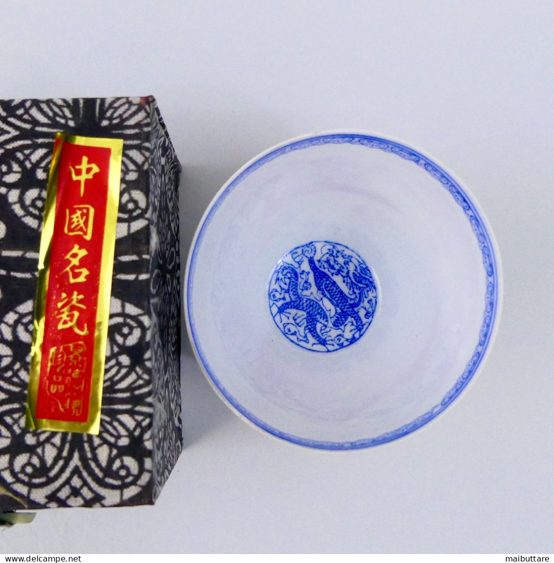 Tazza In Porcellana Traslucida Sottile Guscio D'uovo Cinese Antico O Ciotola Dipinto A Mano Fiori Con Scatola Originale. - Art Oriental